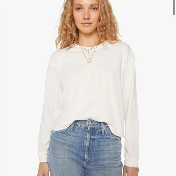 MOTHER The L/S Slouchy Cut Off - Picture 1 of 8